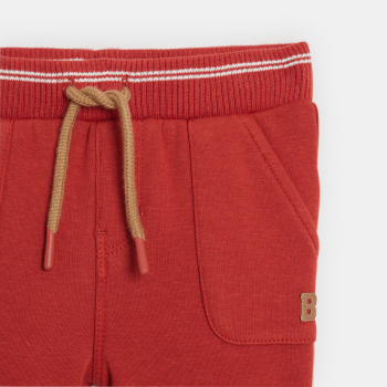 بنطال للركض من الصوف الناعم باللون الأحمر للأولاد الرضع